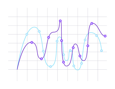 Growth chart element, colorful infographics isolated on white background vector illustration. Statistic infochart, business diagram, data visualization, graph or chart informationのイラスト素材