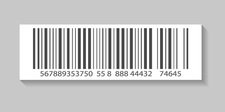 Packaging barcode vector illustration isolated on white background. Market mark symbol, retail product sticker template.のイラスト素材