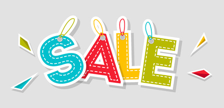 Store sale advertising element isolated vector illustration. Best price tag, exclusive offer banner, advertisement retail, special shopping symbol.のイラスト素材