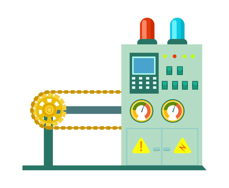 Factory conveyor on packing icon vectorのイラスト素材