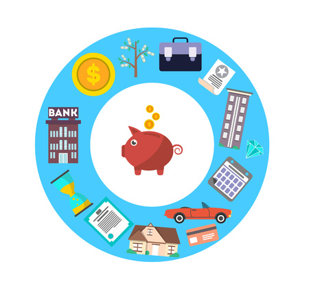 Investment in yourself concept with piggy bankのイラスト素材