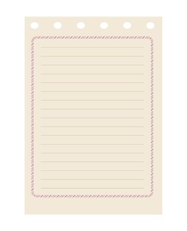 Line spiral diary sheet elementのイラスト素材