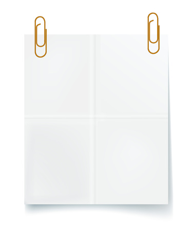 Notepad sheet with paper clipのイラスト素材