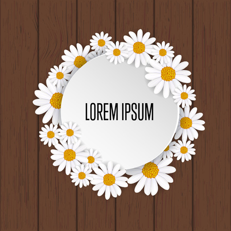 Spring greeting card with blooming chamomileのイラスト素材