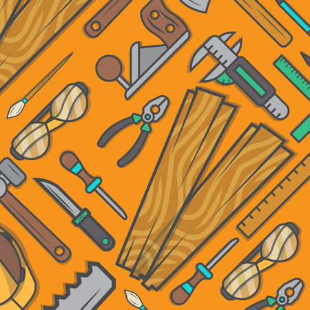 Woodworking tool set vector backgroundのイラスト素材