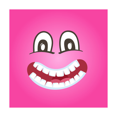 Frisky smiley face vector icon. Funny facial expression emoji, cute comic emoticon isolated vector illustration.のイラスト素材