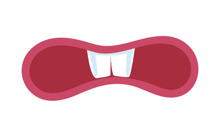 Chagrin comic mouth expression vector illustrationのイラスト素材