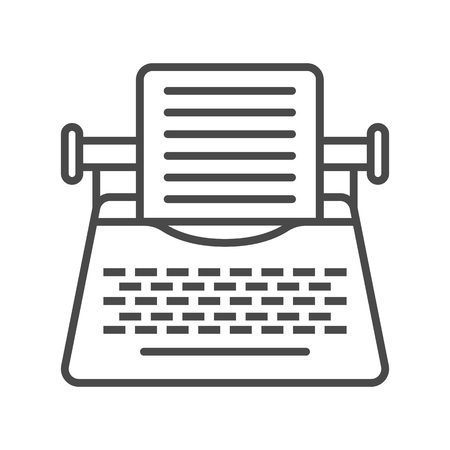 Vintage typewriter linear vector iconのイラスト素材