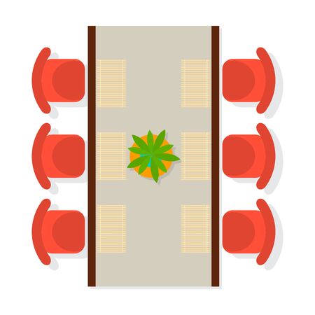 Top view dining room interior elementのイラスト素材