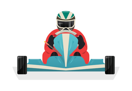 Go kart racer isolated vector iconのイラスト素材