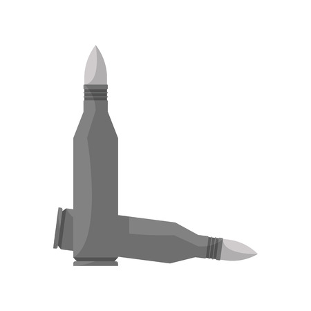 Hunt gun ammo icon. Hunting ammunition and weapon, bullet cartridge object isolated vector illustration in flat design.のイラスト素材