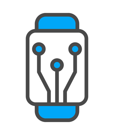 USB flash drive isolated linear icon. Modern technology gadget, electronic device isolated on white background vector illustration.のイラスト素材