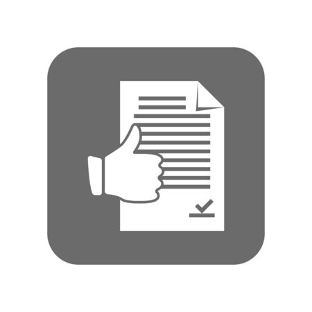 Customer service icon with thumb up sign. Support management, service centre pictogram isolated vector illustration.のイラスト素材