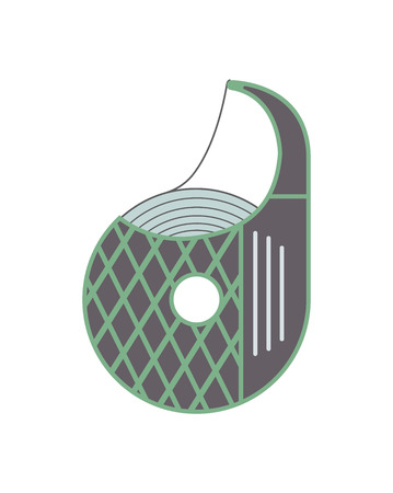 Scotch tape dispenser icon in flat design. Roll of adhesive tape, office supplies isolated vector illustration.のイラスト素材