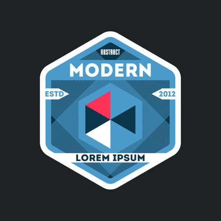 Modern geometric blue isolated label. Creative and dynamic conceptual badge, futuristic design vector illustrationのイラスト素材