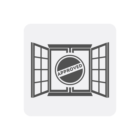 Quality control at home icon, Quality management of building construction pictogram isolated illustration.のイラスト素材