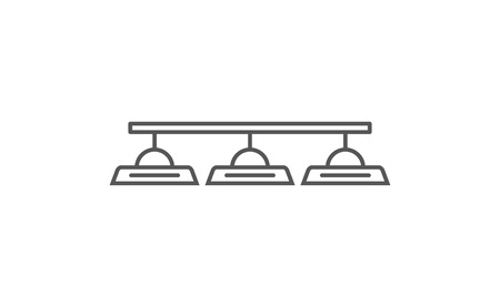 Class lamp isolated icon in linear style. School classroom furniture element, house interior decoration vector illustration.のイラスト素材