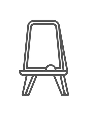 Floor whiteboard isolated icon in linear style. School classroom furniture element, house interior decoration vector illustration.のイラスト素材