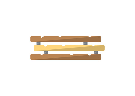 Wooden construction icon in flat style. Joinery workshop product and equipment, sawmill element, woodwork tool vector illustration.のイラスト素材