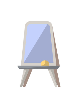Floor whiteboard isolated icon in flat style. School classroom furniture element, house interior decoration vector illustration.のイラスト素材