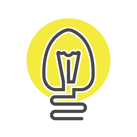 Economic light bulb icon in thin line style. Electrical equipment, simple lamp pictogram isolated on white background vector illustration.のイラスト素材