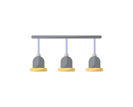 Lamps isolated icon in flat style. Kitchen furniture element, house interior decoration vector illustration.のイラスト素材