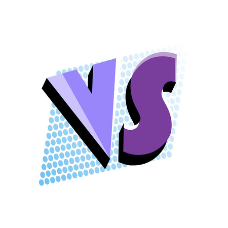 Versus logo in pop art style. Fight opposition symbol, VS bright colorful element vector illustrationのイラスト素材