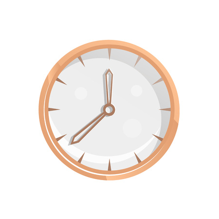 Classic round wall clock icon in flat style. Business and time management isolated vector...