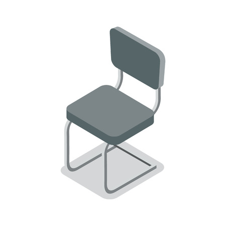 Comfortable office ?hair with shadow isometric 3D icon. Modern furniture element for workplace interior design. Isolated on white background vector illustration.のイラスト素材