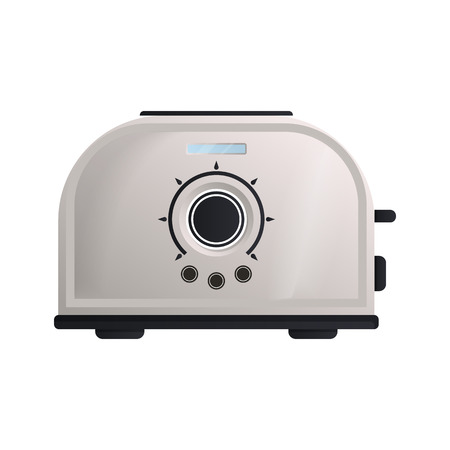 Bread toaster icon. Modern electronic appliance, realistic household device, kitchen interior equipment isolated vector illustration.のイラスト素材