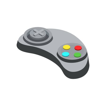 Gamepad device isometric 3D icon. Digital technologies, computer gadget, multimedia equipment vector illustrationのイラスト素材