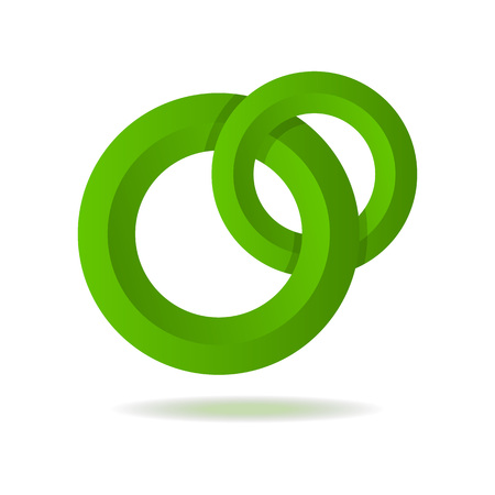 Circle green abstract isolated element for icon design. Data visualization, corporate identity symbols, option information, diagram vector illustration.のイラスト素材