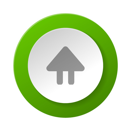 Circle shape web pictogram with up arrow sign. Interface navigation element for web design or mobile application. Isolated on white background vector illustration.のイラスト素材