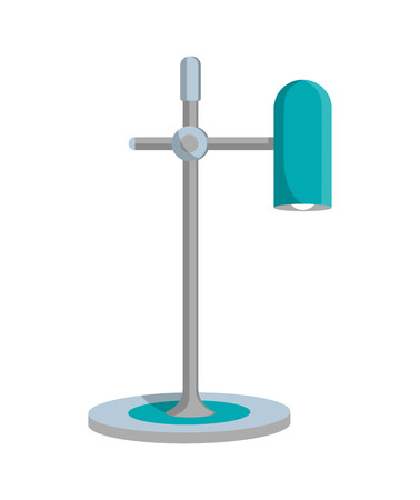 Adjustable vintage lamp icon in flat style. Office or home interior energy furniture, electric equipment. Isolated on white background vector illustration.のイラスト素材