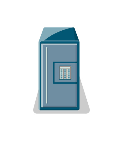 Safe box with electronic combination lock icon. Money storage, financial safety, cash security, bank deposit box. Isolated on white background vector illustration.のイラスト素材
