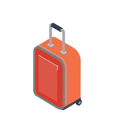 Red travel bag isolated iconのイラスト素材