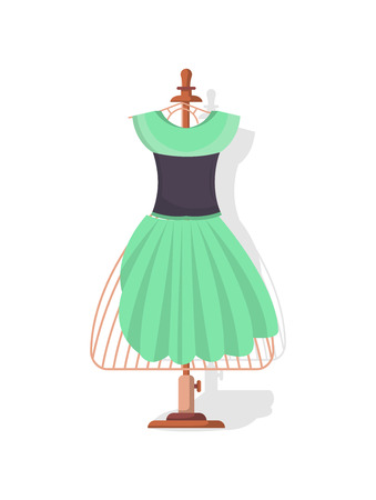 Tailor mannequin with dress isolated vector icon.のイラスト素材