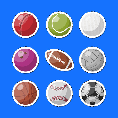 Set of various sportive ballsのイラスト素材