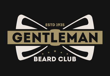 Barber shop vintage isolated label - gentleman beard clubのイラスト素材