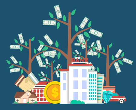 Investing in future concept with money treeのイラスト素材