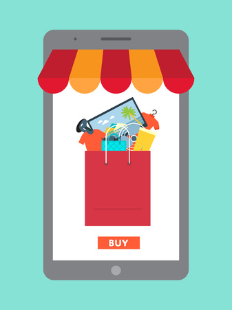 Online shopping in mall vector conceptのイラスト素材