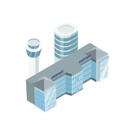 Big airport with towersのイラスト素材