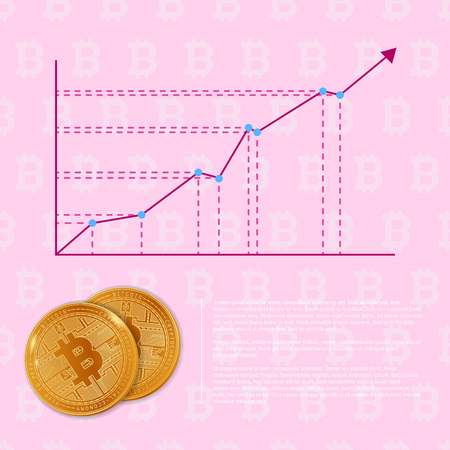 Chart of bitcoin increase in vectorのイラスト素材