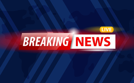 Vector banner of breaking news illustration.のイラスト素材