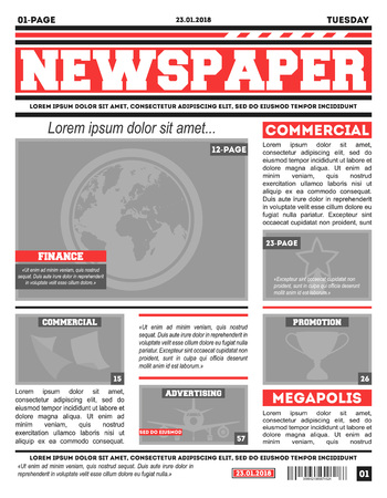 Newspaper page template vector illustrationのイラスト素材