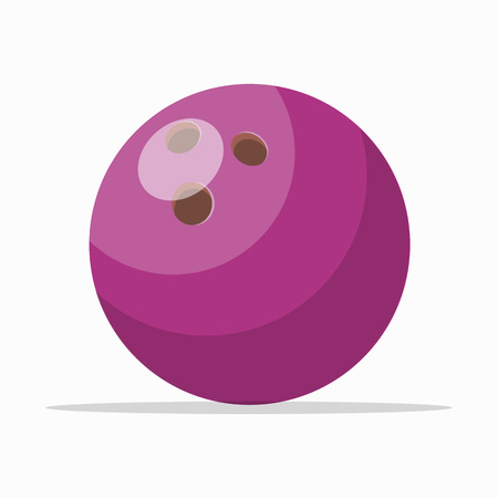 Purple colored ball with holes for bowling game isolated on white.のイラスト素材