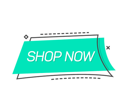 Simple flat design of tag in black frame with promotion of shopping on white. のイラスト素材