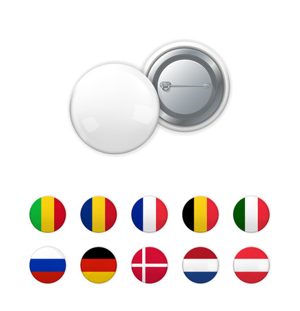 White badge on pin and flagsのイラスト素材