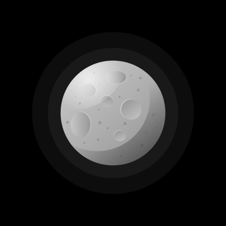 Moon textured round planet on blackのイラスト素材