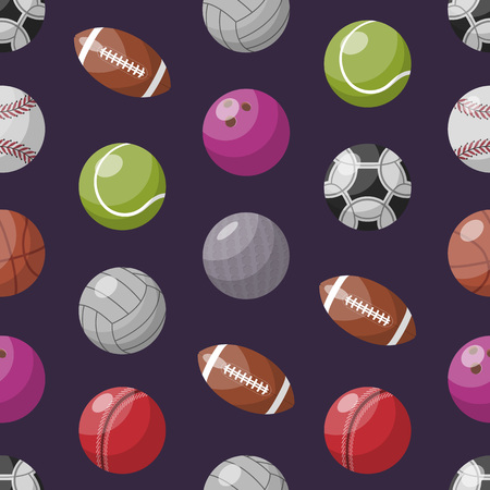 Pattern with various sportive ballsのイラスト素材